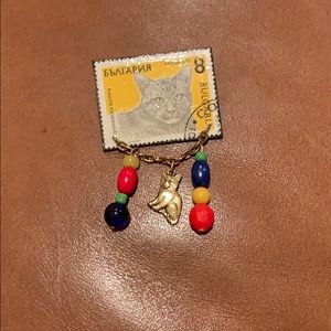 Cat “postage stamp” pin